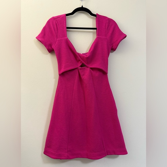 NWT‎ Maeve Anthropologie Keyhole Textured Pink Mini Dress - XXS - Picture 13 of 13